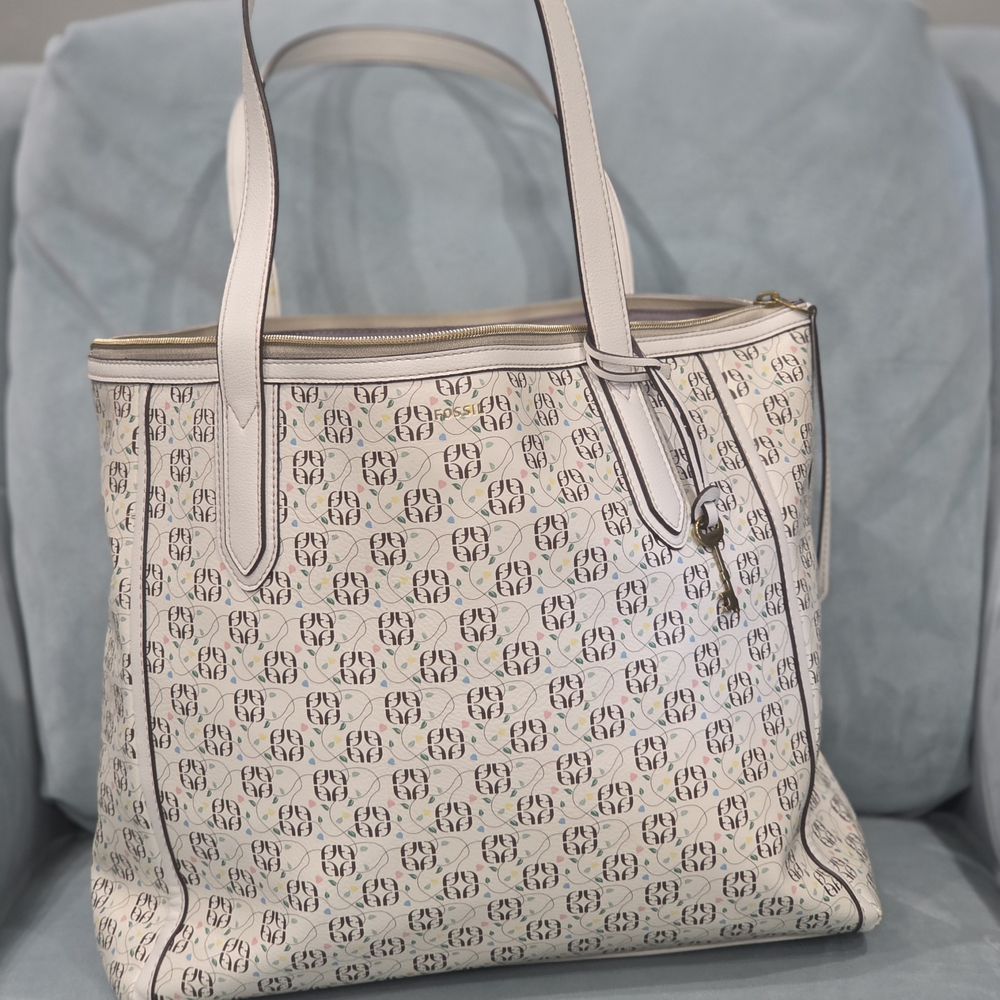 Elegant Cream Designer Tote Bag